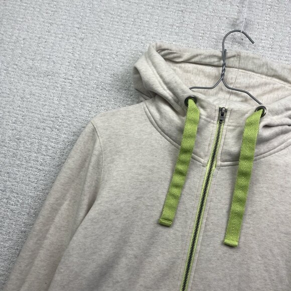 Y2K ROXY Full zip Hoodie Fleece Off-White / Green Skater Surf Beach Women Sz M - Picture 3 of 16